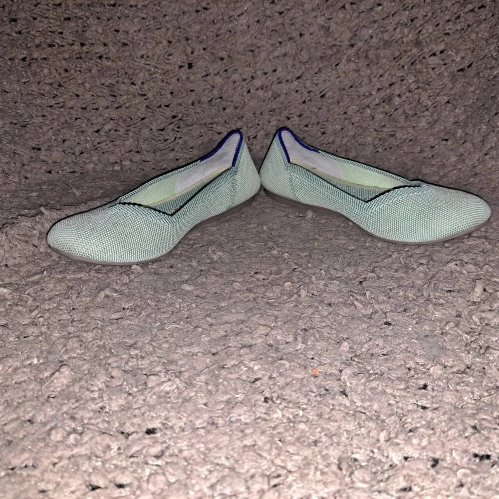 ROTHY'S-Round Toe-Mint Green-Retired-Slip On Flats-Size 5.5-Near Mint